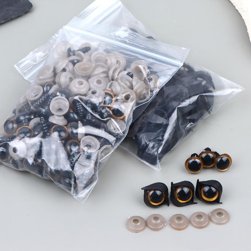 100Pcs 12mm Plastic Eyes for Bear Animal Dolls Safety Type with 50Pairs Suitable for Professional DIY Craft Making