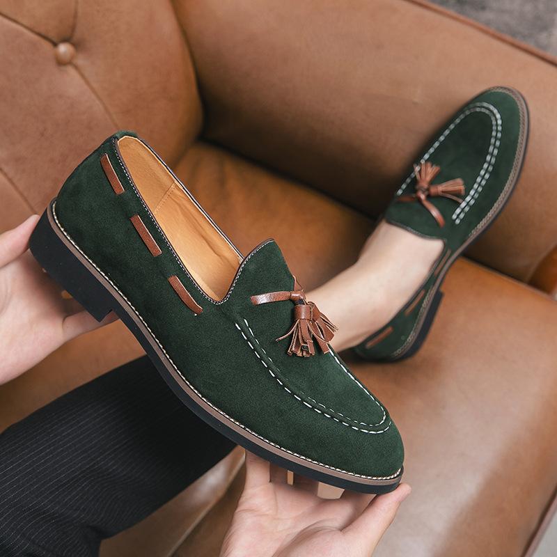 

47 large size men s new casual shoes fashion one-pedal fringed leather shoes trend foot loafers 38