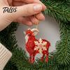 Decorative Ornaments for Office Goat Christmas Car Hanging Ornament, 2D Acrylic Pendant with Tree String, Cute Animal Decor Rearview Mirror,