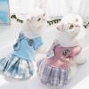 Pet Spring Festival Clothing JK Plaid Dress Medium and Small Dog Teddy Corgi Bi Bear Dog Cat Clothing Supplies