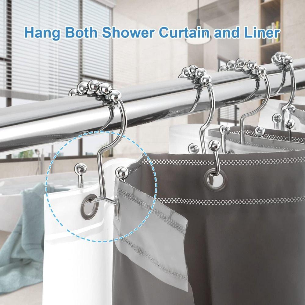 12 Stück Doppelseitige Duschvorhanghaken Frei Gleitende Badezimmer Duschhaken Zuhause