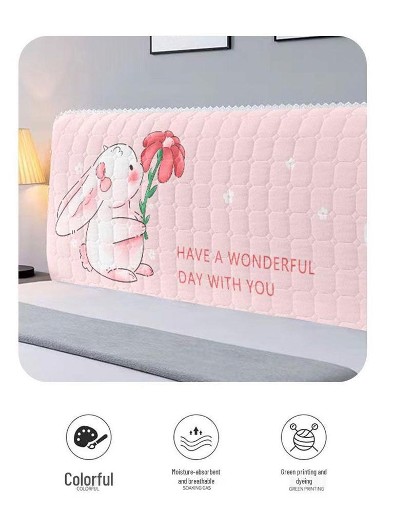 European-Style Quilted Headboard Dust Cover: Thickened Soft Upholstery, Solid Wood Compatible, Full Coverage Protection.