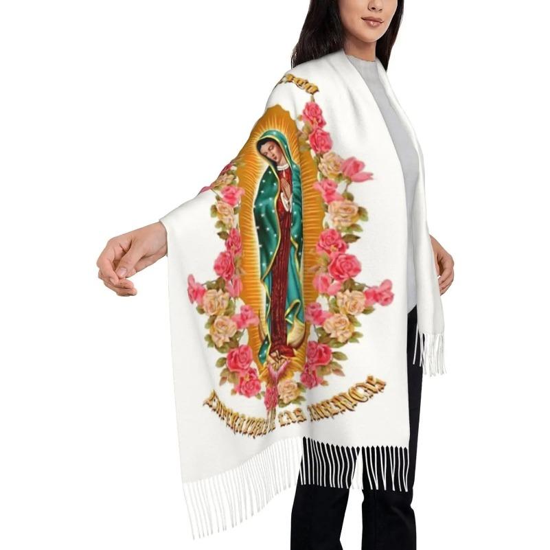 Virgin Mary Shawl Wrap for Women Our Lady of Virgen De Guadalupe Scarf Soft Large Blanket Scarves Warm Wraps