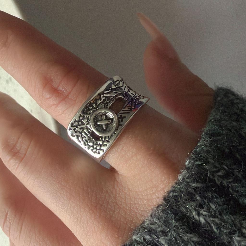 925 Silver Rings for Women Couple Minimalist Handmade Simple Wide Moon Ring Set Party Jewelry Gift Prevent Allergy