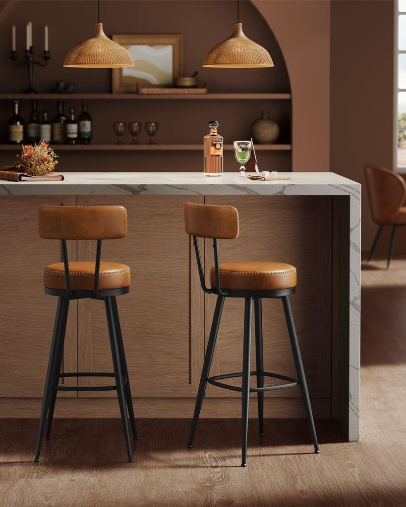 Scaune de bar Set 2 scaune de bar rotative cu o