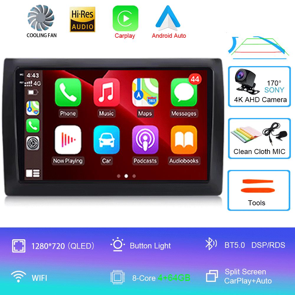 For Fiat Stilo 2002 - 2010 Android 14 Car Radio Automotivo Carplay Auto RDS BT WIFI Autoradio Car Multimedia 2Din Video Player