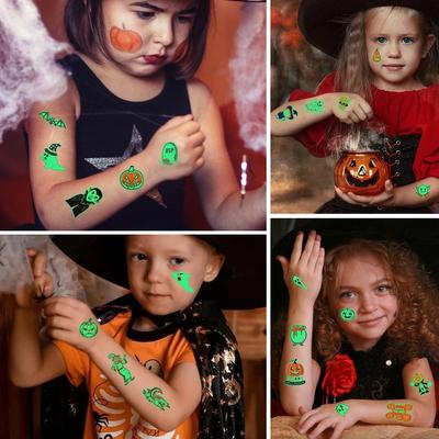 MIRWAY Halloween Glow-in-the-dark Waterproof Tattoo Sticker Set of 10, 1 Piece, WY