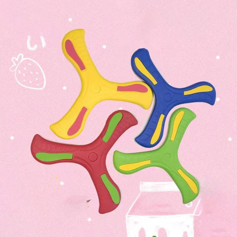 Children Boomerang Soft Three-leaf Cross Adult-kids Interactive Outdoor Toy Early Education Puzzle Decompression Gift