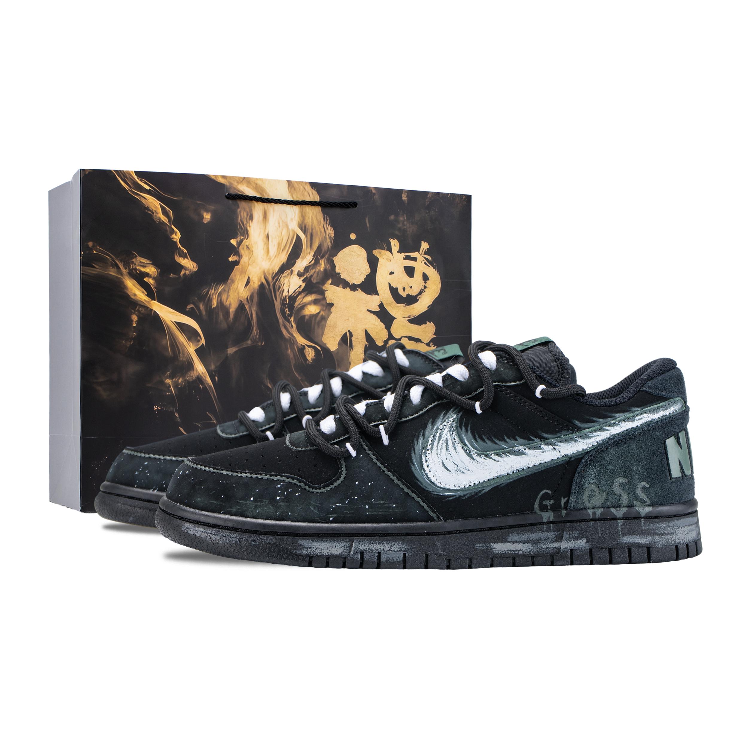 Nike Big Ink Feather Peak Abrasion Resistant Slip Resistant Low top Skateboard Shoes Men s Jasper 854166-008(Team626-) 40