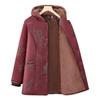 Padded Jacket Women's Winter Padded Jacket Piled and Thickened Warm Windproof Jacket Old Lady Padded Jacket