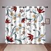 2 Panel Bird Tropical Plant Leaf Printed Curtains for Bedroom Living Room Blinds Window Cortinas Grommet Top Rod Pocket Drape
