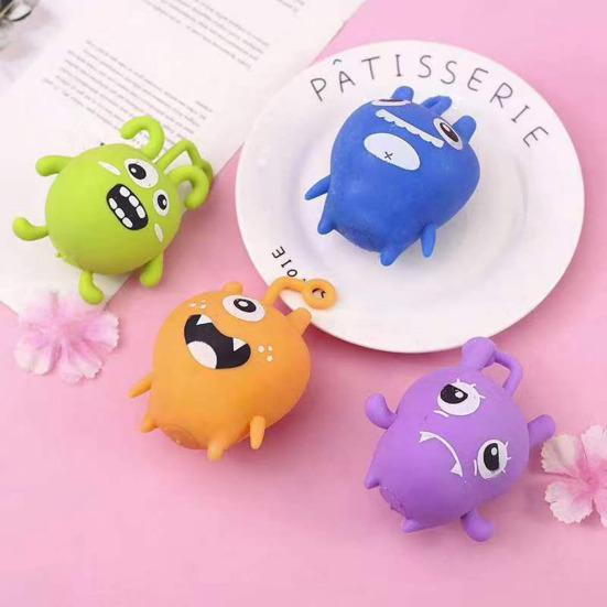 Cartoon Aliens Squeeze Toy Anxiety Relief Demon Sensory Fidget Toy Fast Rising Office Workers Relaxation Flour Stress Ball