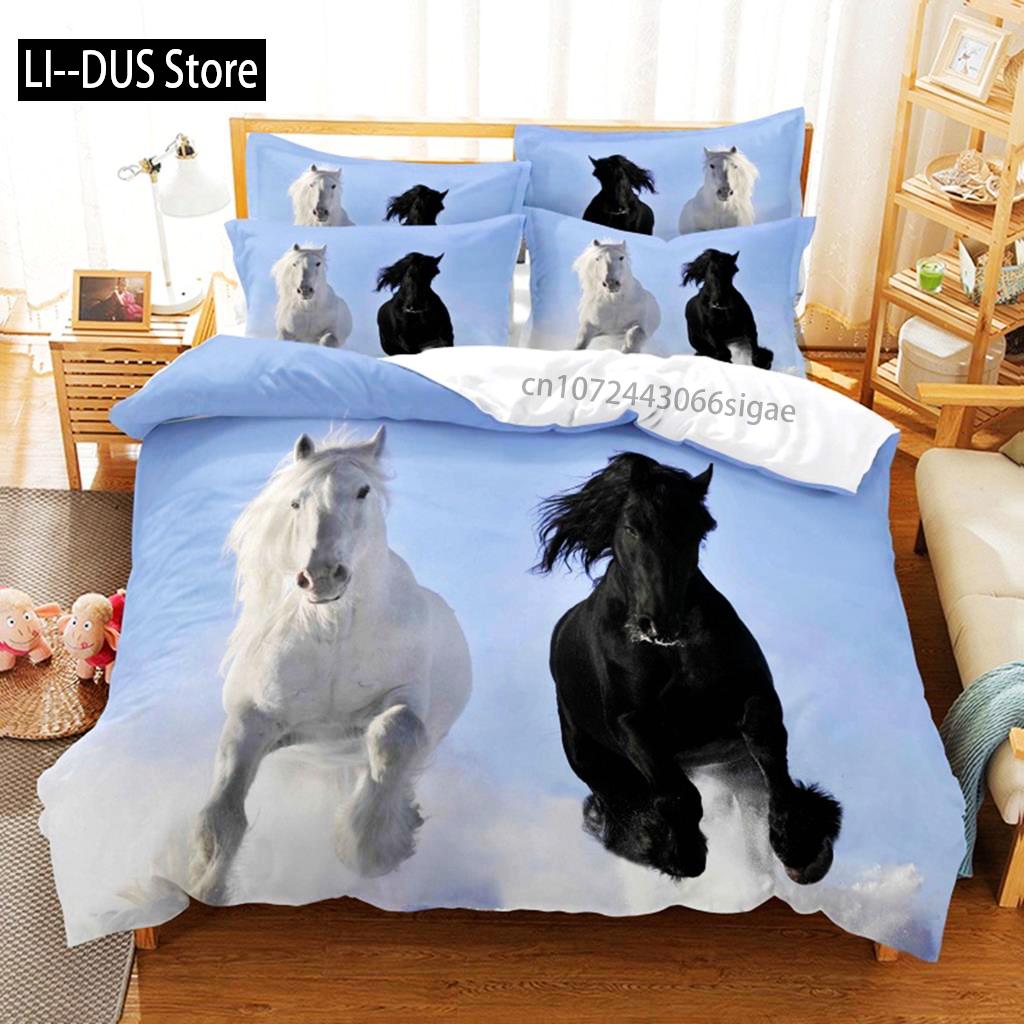 Couple Horse Bedding Set Duvet Cover Set 3d Bedding Digital Printing Queen Size Bedding Set Fashion Design