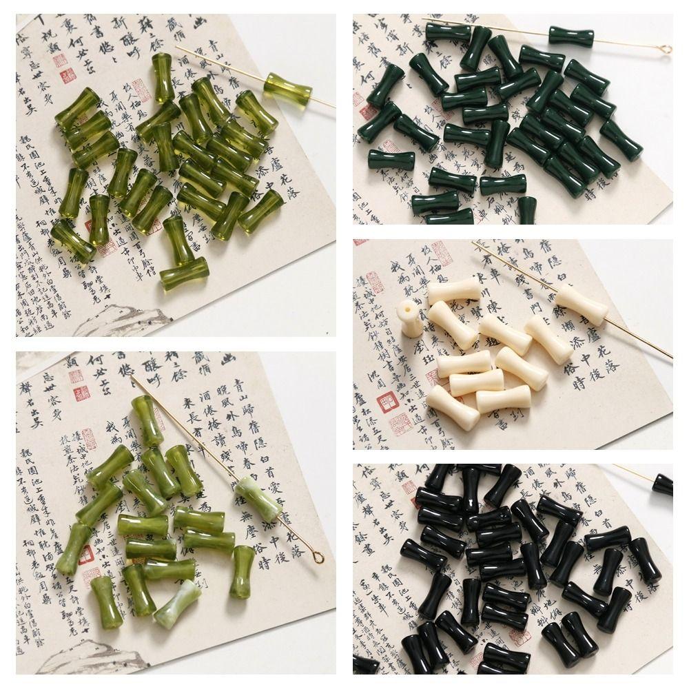 10pcs/Bag Loose Beads Bamboo Shape Beads Jewelry Making Acrylic Beads Earring Lampwork Beads Gift
