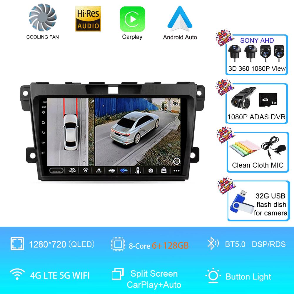 Car Radio Android 14 For 2007 2008 2009 2010 2011-2014 MAZDA CX-7 CX7 CX 7 GPS Navigation Multimedia Video Player DSP 4G No 2DIN