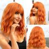 Bob Black Synthetic Wigs Straight Cosplay Short Daily Natural Looking Hair Wig with Bangs Heat Resistant Fiber for Women Afro