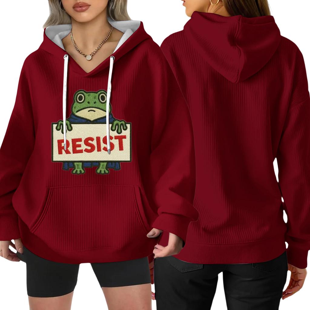 Women's Fashion Casual Long Sleeve Loose Printed Pullover Sports Long Sleeve Sweatshirt