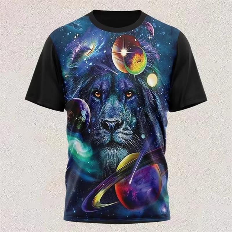 T Shirt Colorful Tiger Graphic Short-sleeved T-shirt O Neck 3d Print T Shirts Daily Casual Short-sleeved Oversized Clothing