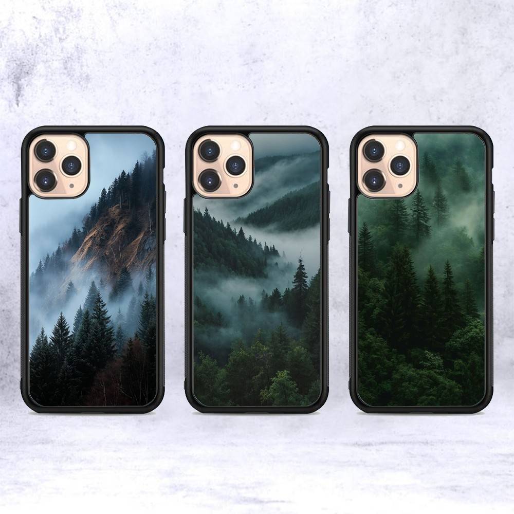 Mountain Forest Phone Case Wireless Charging PC+TPU For IPhone 11 12 13 14 15 16 17 Pro Max Plus Case
