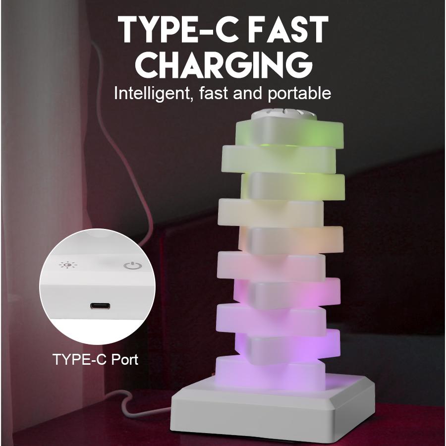 Creative DIY Adjustable RGB Magic Cube Night Light, USB Home Bedroom Game Room Dimming and Color Changing Bedside Lamp
