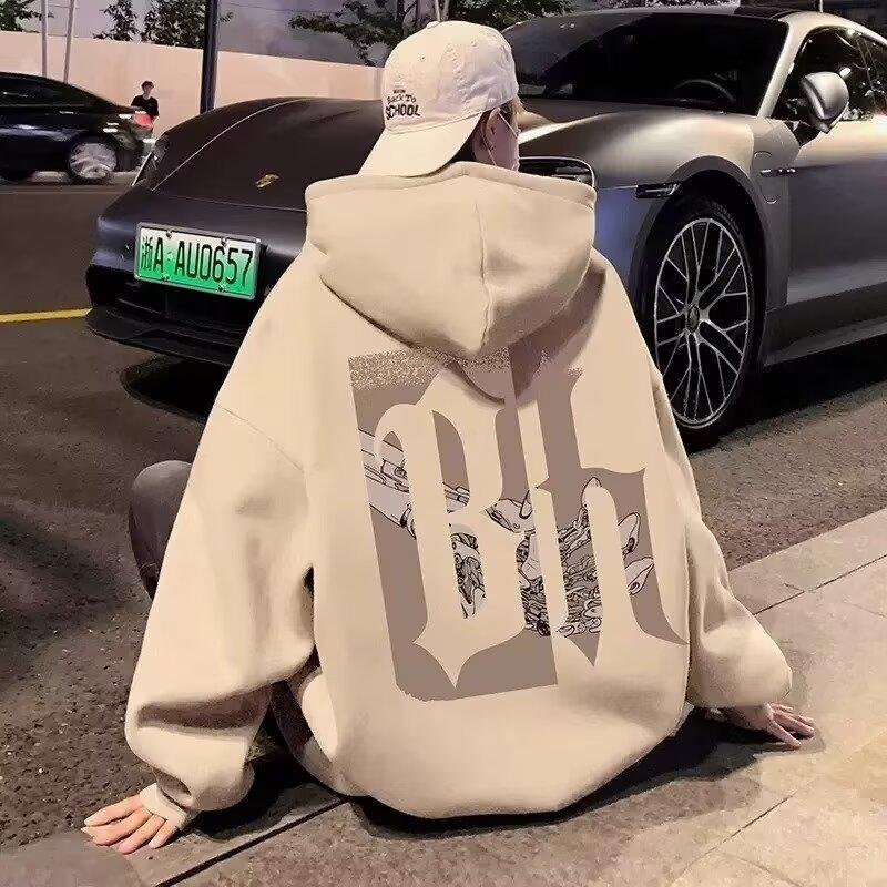 Retro-Pullover im Hong Kong-Stil für Herren, Frühling und Herbst, Kapuzenpullover für Herren, amerikanischer schwerer High Street-Ins-Mode-Marken-Baggy-Mantel