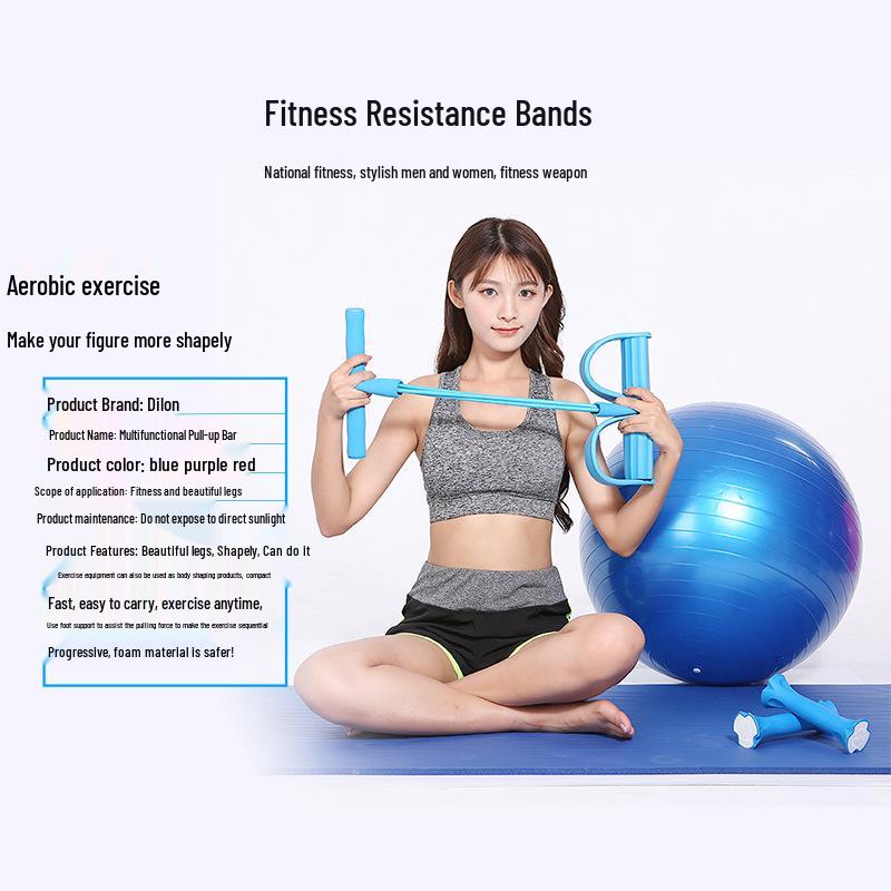 Multifunctional Fitness Foot Pedal with 6 Resistance Bands for Sit-ups, Belly Toning, and Arm Exercises