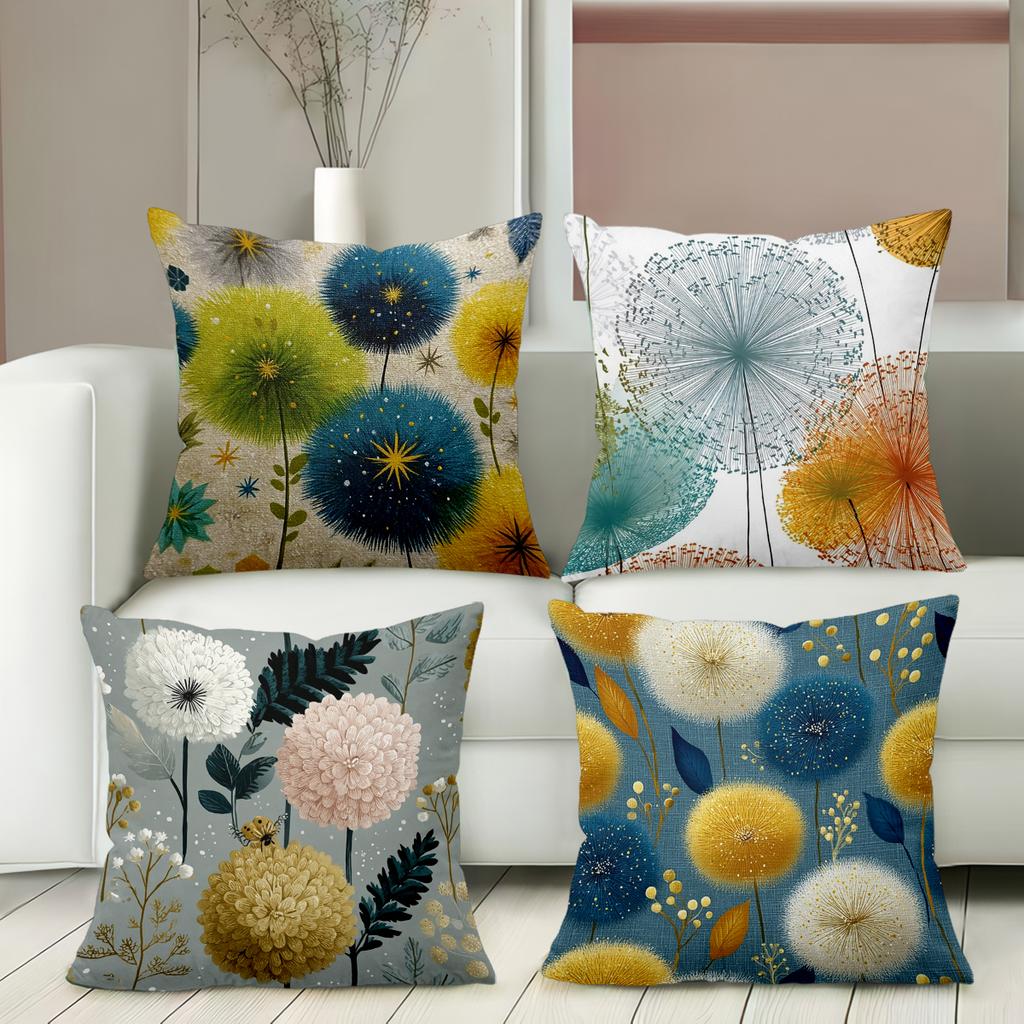 Floral Dandelion Pillows Add Charm To Your Home Polyester Pillowcase, Sofa Decorative Cushion Cov Headboard Pillow