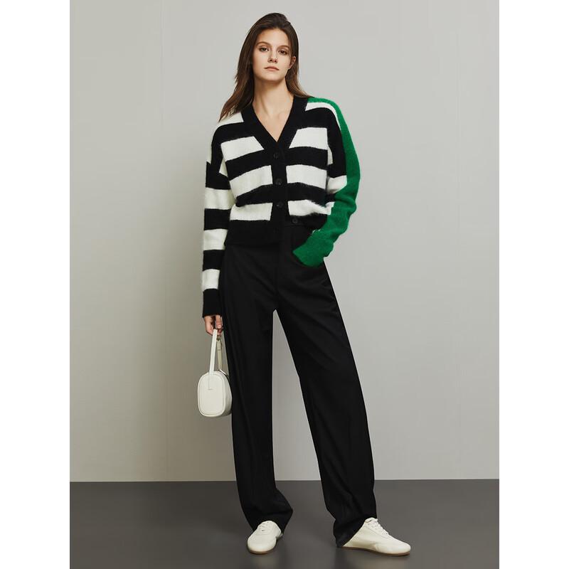 ELLE Gestreifter Strick-Cardigan für Damen
