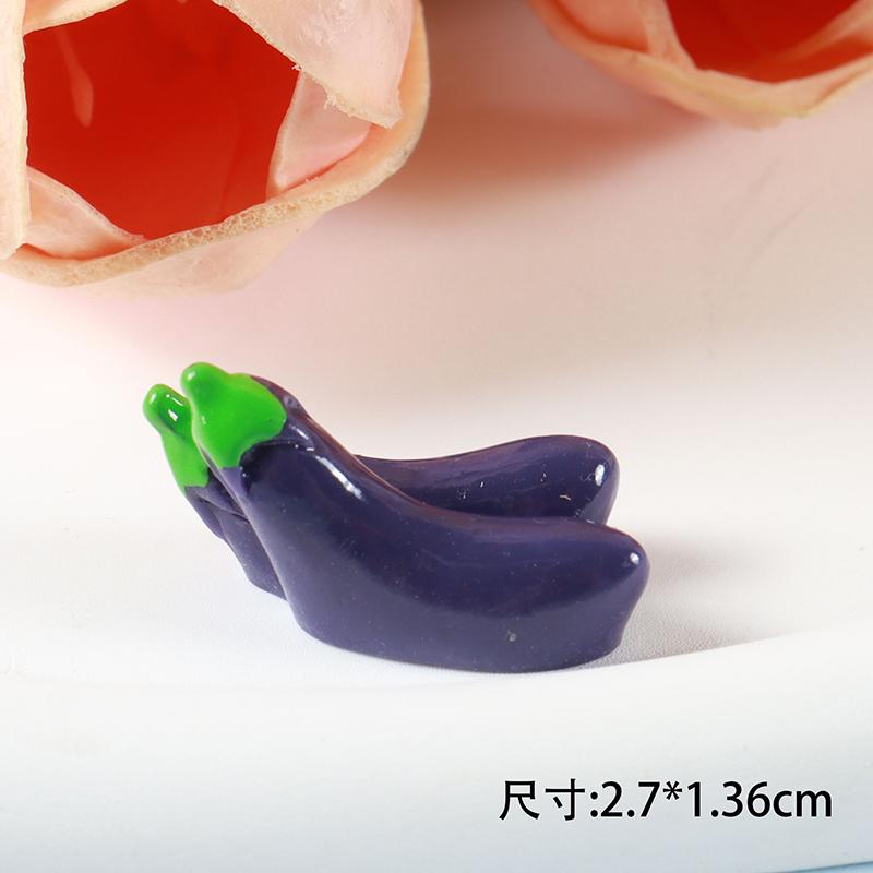 5pcs Simulated Fruit Resin Ornaments Mini Food Vegetables Fingertip Mini Handicraft DIY Hair Clips Phone Case Resin Accessories