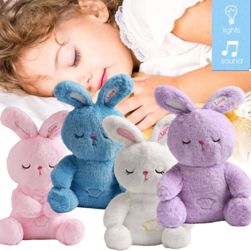 Rabbit Toy Plush Luminescence Music Fill Doll Baby Reassure Doll Cartoon Animals
