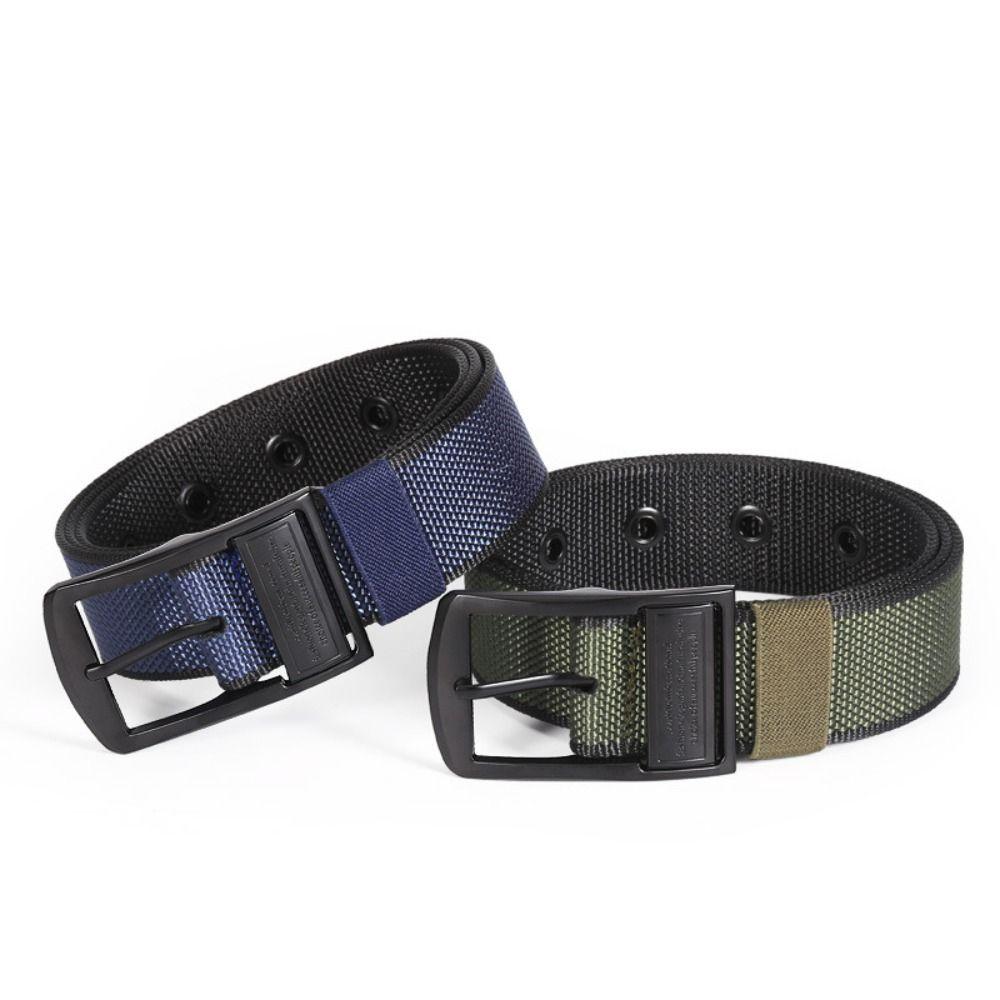 Unisex Pin Buckle Belt Lightweight Imitation Nylon Weave Belt Woven Waist Belt  For Outdoor Work