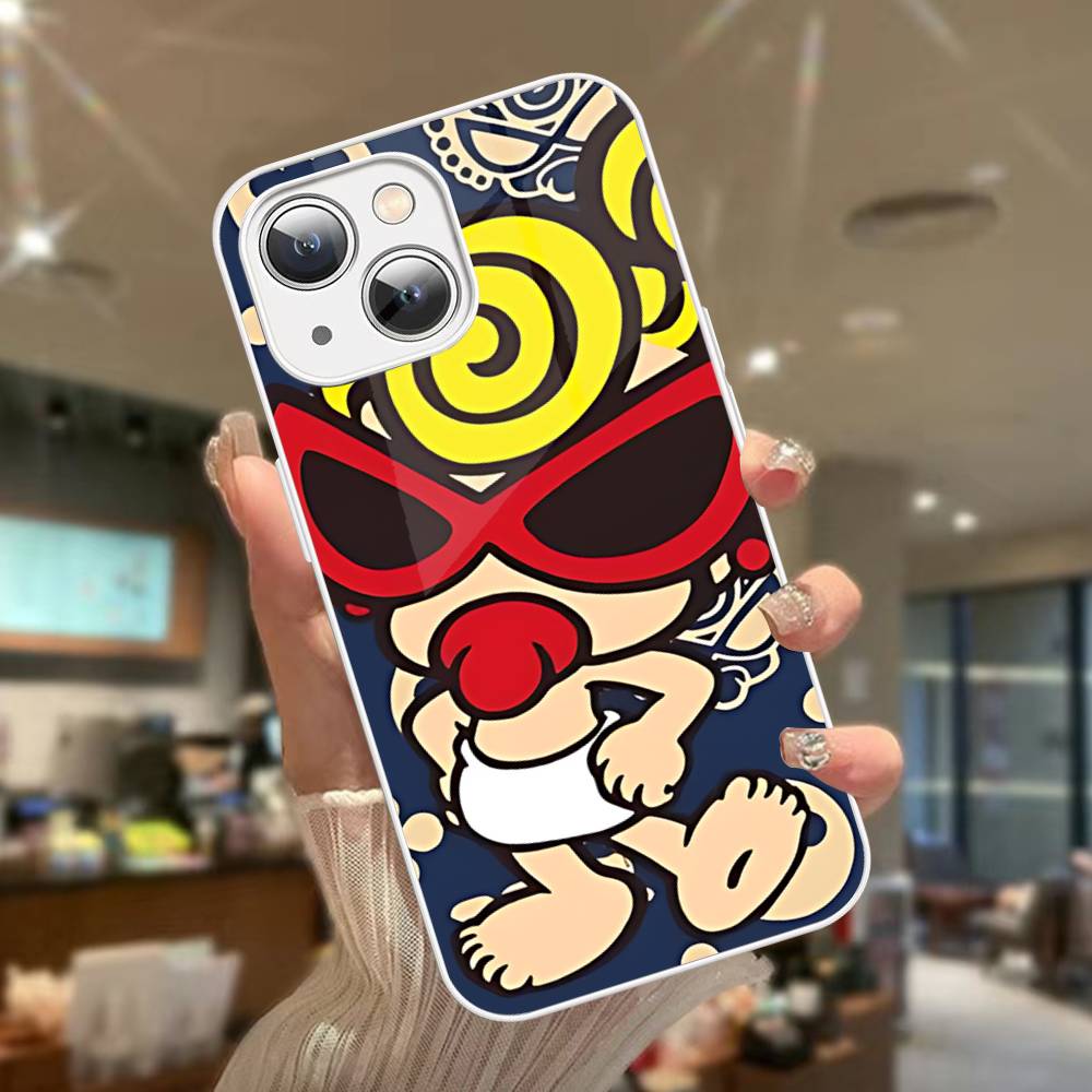 Japan Fashion H-Hysteric M-Mini For iPhone 14 13 12 Mini 11 Pro XS Max X XR 14 Plus Tempered Glass Cover