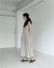 Korean Sleeveless Loose Fit Cotton Linen Dress with Wide Hem