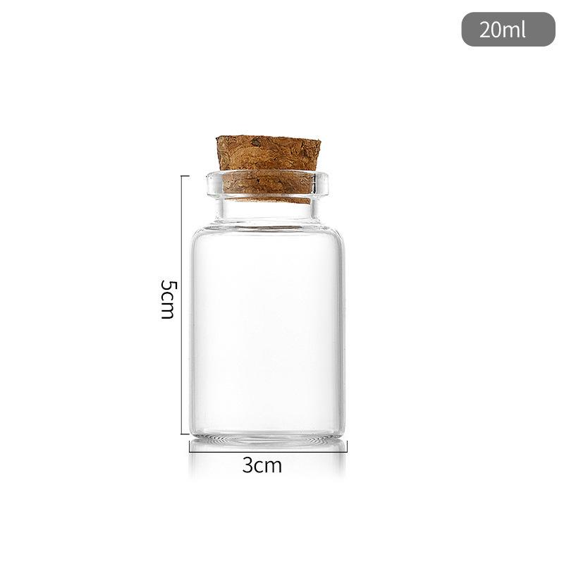 .30 Cal Cork-Stopper Glass Bottle for Incense, Agarwood, Wishing, Tea, Candy