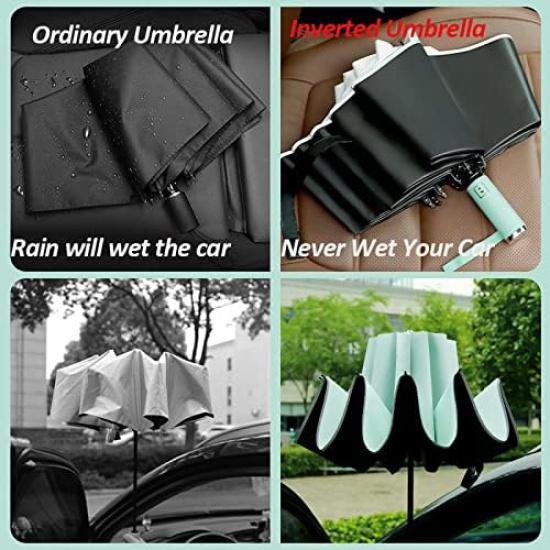 BAODINI Umgekehrter Regenschirm Mit Automatik - UV-Schutz & Reflektierend, Mittlere Größe