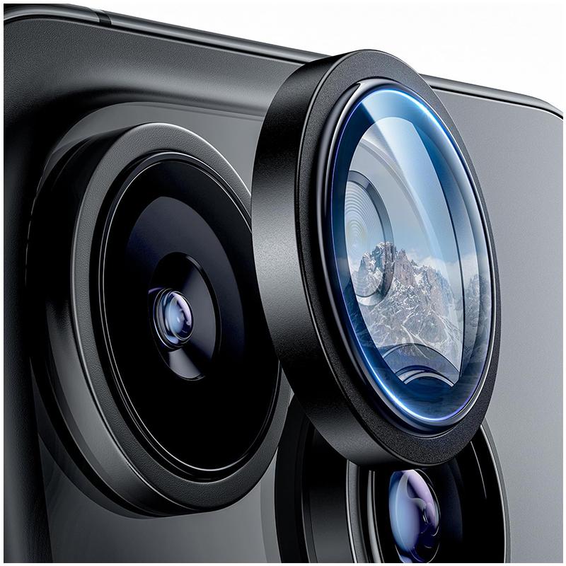 

Защитная пленка для объектива камеры, закаленное стекло для iPhone 16 Pro Max 15 Plus 14 13 Mini 12 11 16Pro 15Pro 16Plus 14Pro, аксессуары для защитных телефонов For iPhone 15 Pro Max чёрный