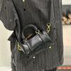 Douxiaozhu Retro Oil Wax Leather Boston Bag