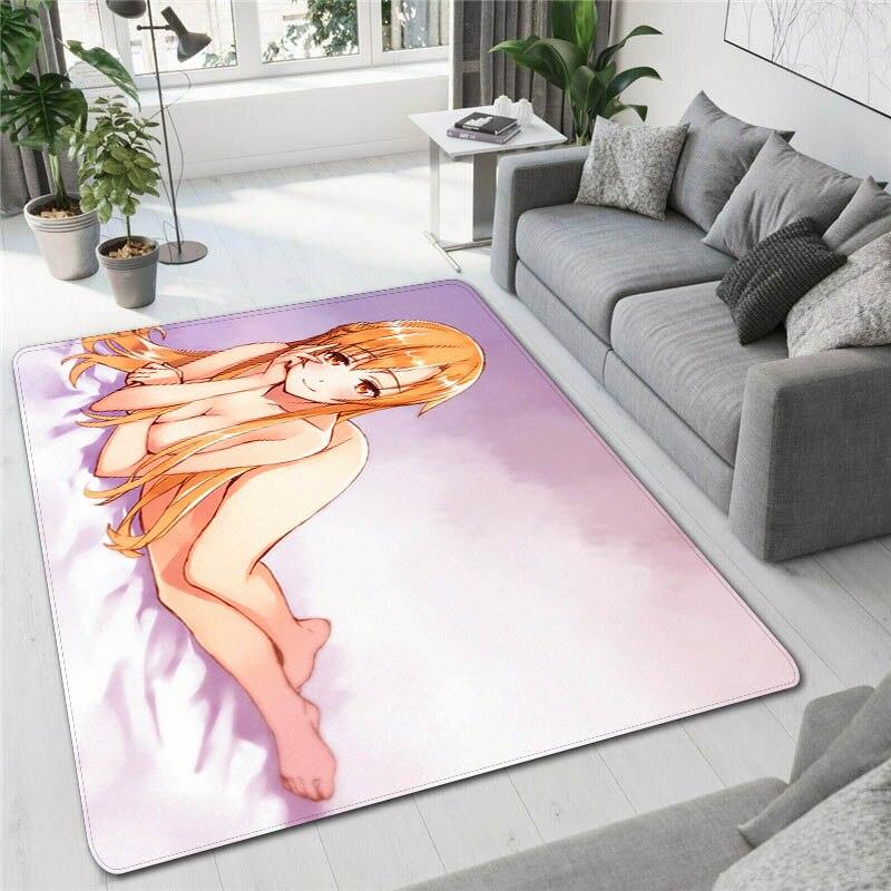 Sexy Asuna Cartoon Adult Carpet Living Room Bedroom Beautiful Large Carpet Balcony Bathroom Anti-slip Door Mat Birthday Gift