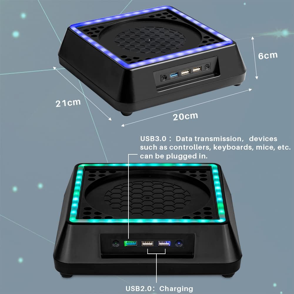 Cooling Fan for Xbox Series X, Xbox Series X Cooling Fan with 3 Levels Adjustable Speed Cooling Fan System, Low Noise, Extra 3 USB Port, Xbox Series