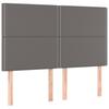 Bed Frame with Headboard Grey 140 x 200 cm Artificial Leather
