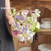 Creative Handwoven Flower Basket - Floral Arrangement DIY Kit for Home Decoration