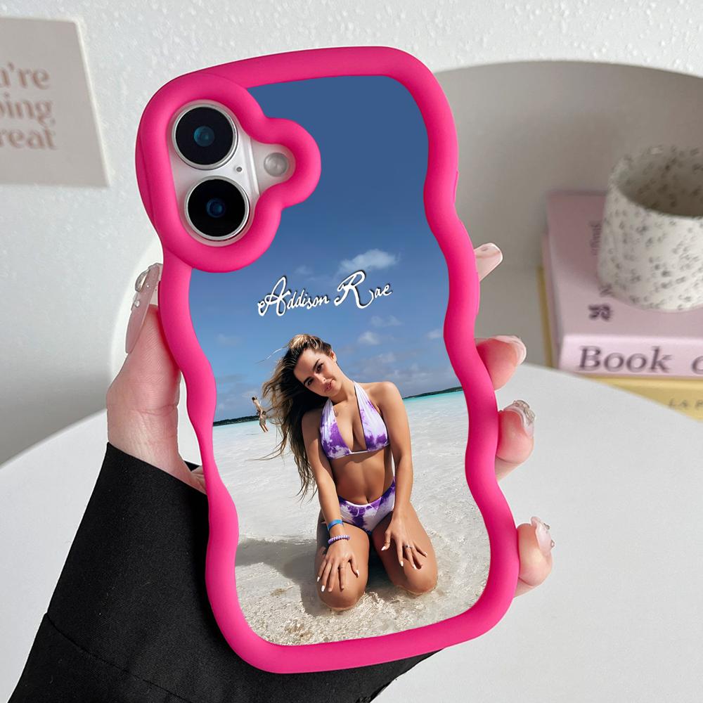 Addison Rae Mobile Phone Case for iPhone 17 16 15 14 13 12 11 Air Pro Max Plus Wavy Edge TPU Colorful Cover Cover Luxury Pretty