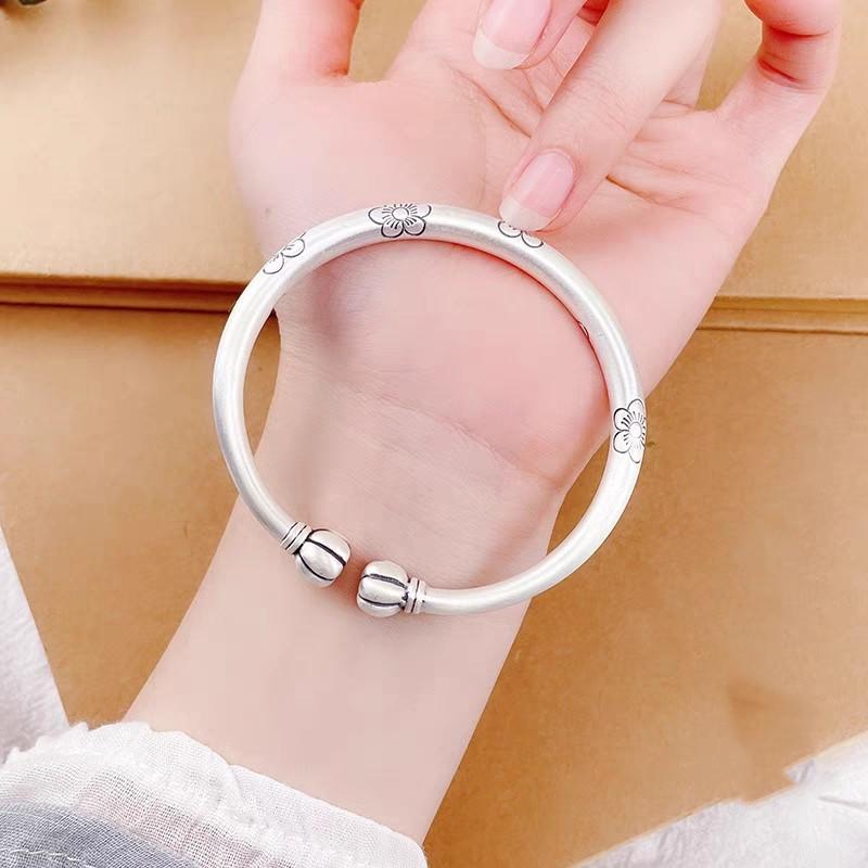 New Pumpkin Plum Blossom Bracelet for Women's Fashion and Literature Retro Duofu Pumpkin National Style Open Bracelet