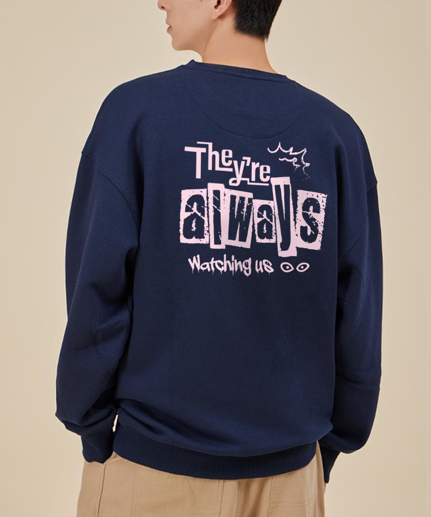 ASTRAL PROJECTION Alien Loose Fit Sweatshirt_Navy