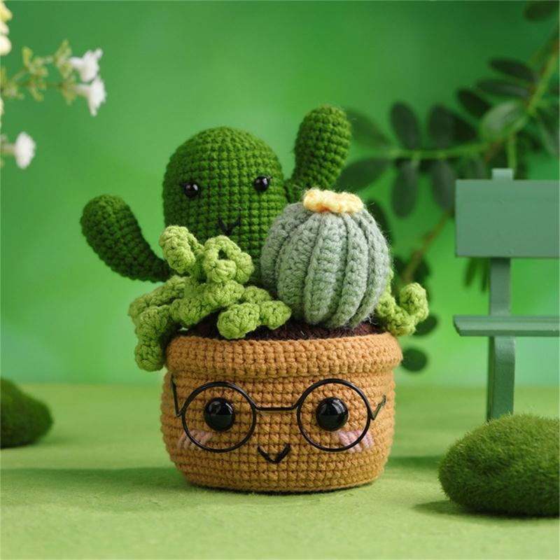 Kit per uncinetto di animali fai-da-te Set di filati per uncinetto di piante Kit per uncinetto per principianti Set per imparare l'uncinetto con video in inglese