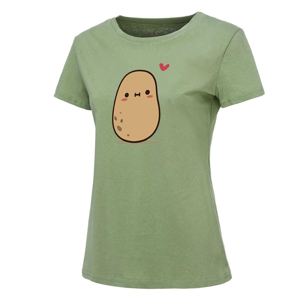 Fashion Womens Short Sleeve Potato Sack Plus Size Cotton Casual Top