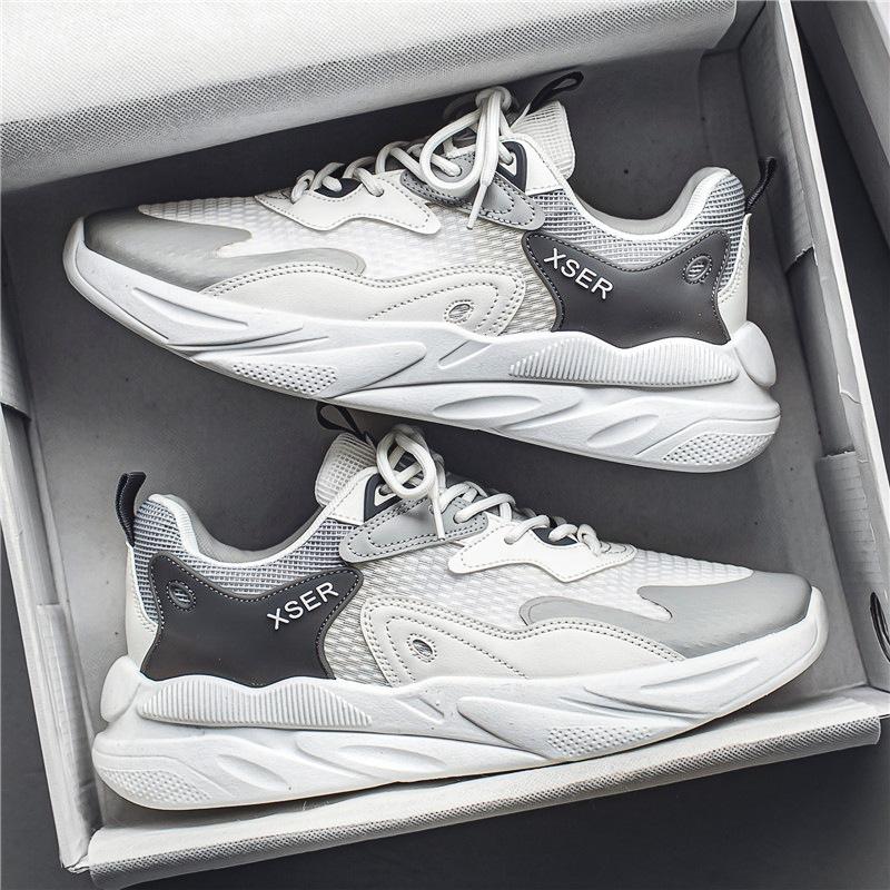 

Лето 2023, новая дышащая тонкая сетка, спортивная повседневная обувь для бега, маленькая белая модная обувь на толстой подошве для студентов и пап 44