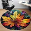 1pc Autumn Leaves Office Round Area Rug, Indoor Mat Suitable ForOffice, Under Office Chairs Bedroom Living Room Home Decor, Room Deco  D089