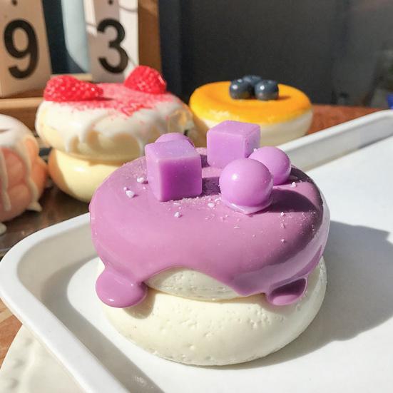 Stress Relief Souffle Squeeze Toy Matcha Chocolate Peach Blueberry Strawberry Cake Sensory Toy Simulated Dessert Pinch