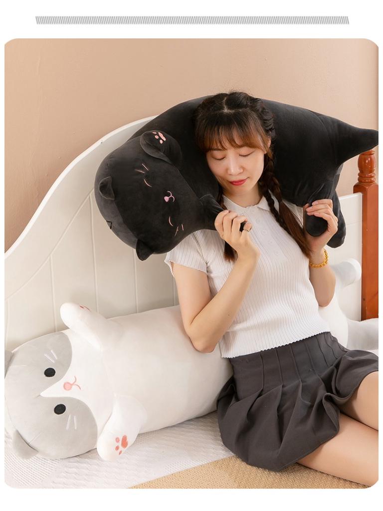 Plus Size Fat Cat Hugging Pillow - Plush Toy Backrest for Relaxing Sleep and Comfort